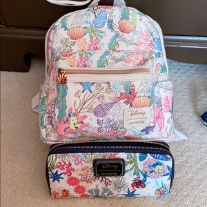 Disney loungefly little mermaid wallet-backpack